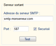 Reglages smtp